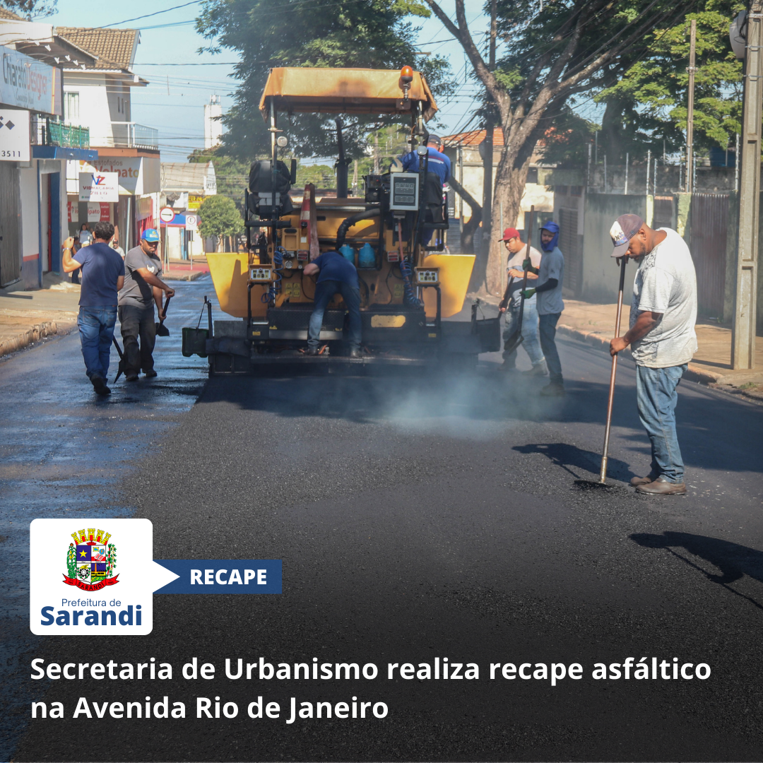 Secretaria de Urbanismo realiza recape asfáltico na Avenida Rio de Janeiro